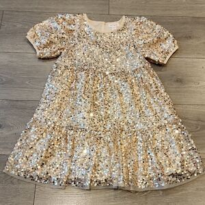 Cat & Jack Gold Sequin Kids Formal Dress